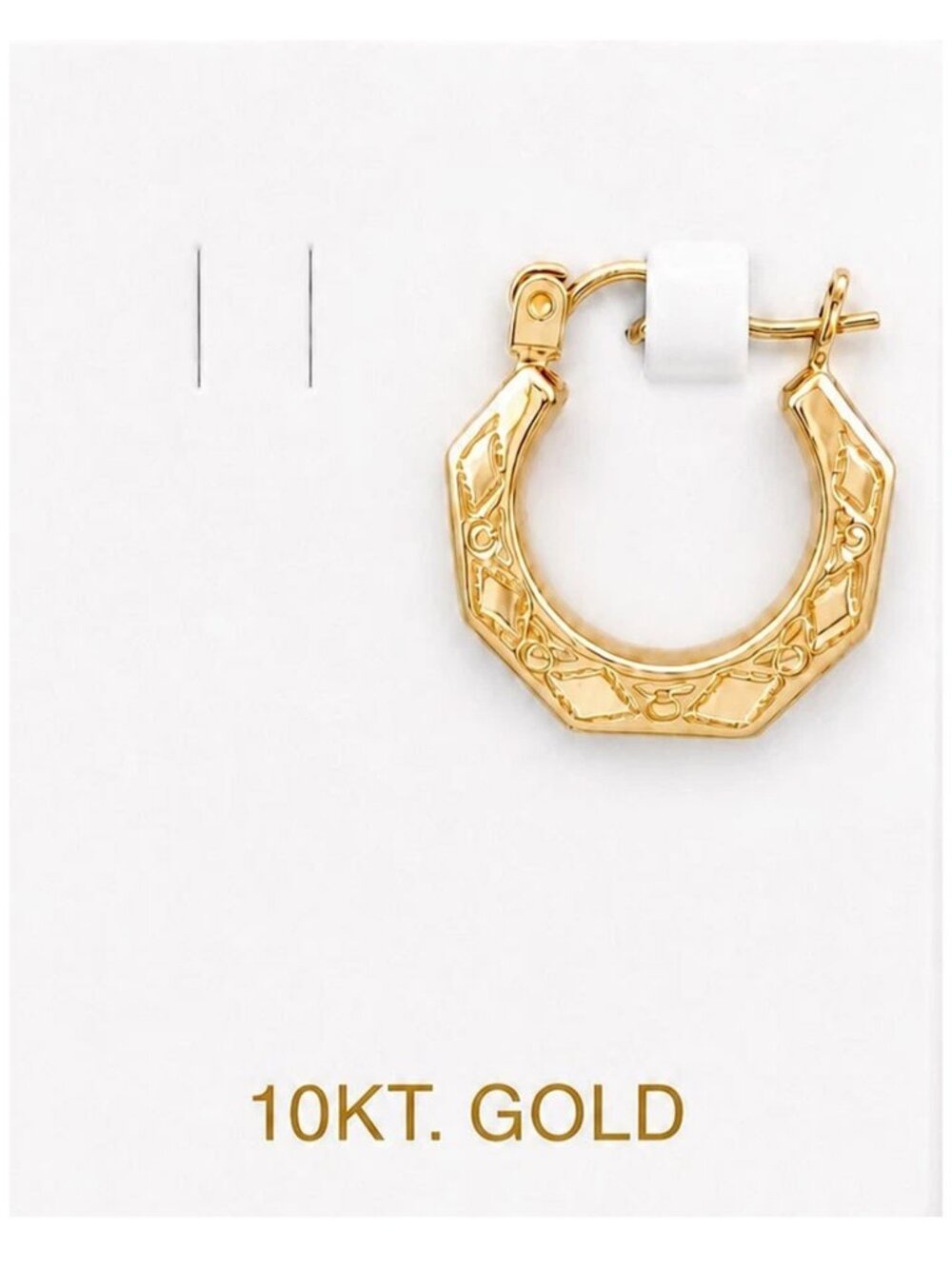 Hoop Single Earring Solid 10k Yellow Gold